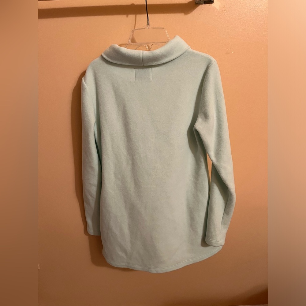LAST CHANCE | Dudley Stephens Vello Fleece Cobble Hill Turtleneck in Mint Green - Picture 4 of 8
